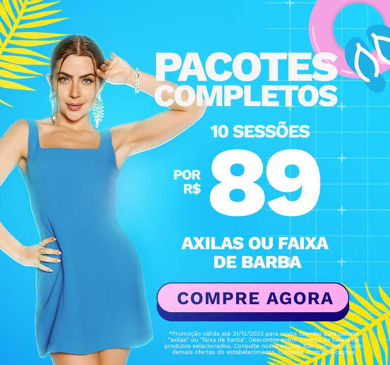 Depilação a Laser Axilas Feminino - Pacote Completo - Promoção (10